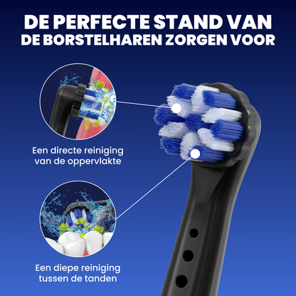 Opzetborstels geschikt voor Oral B iO tandenborstels - Normale Borstelharen - Zwart - 16 Stuks