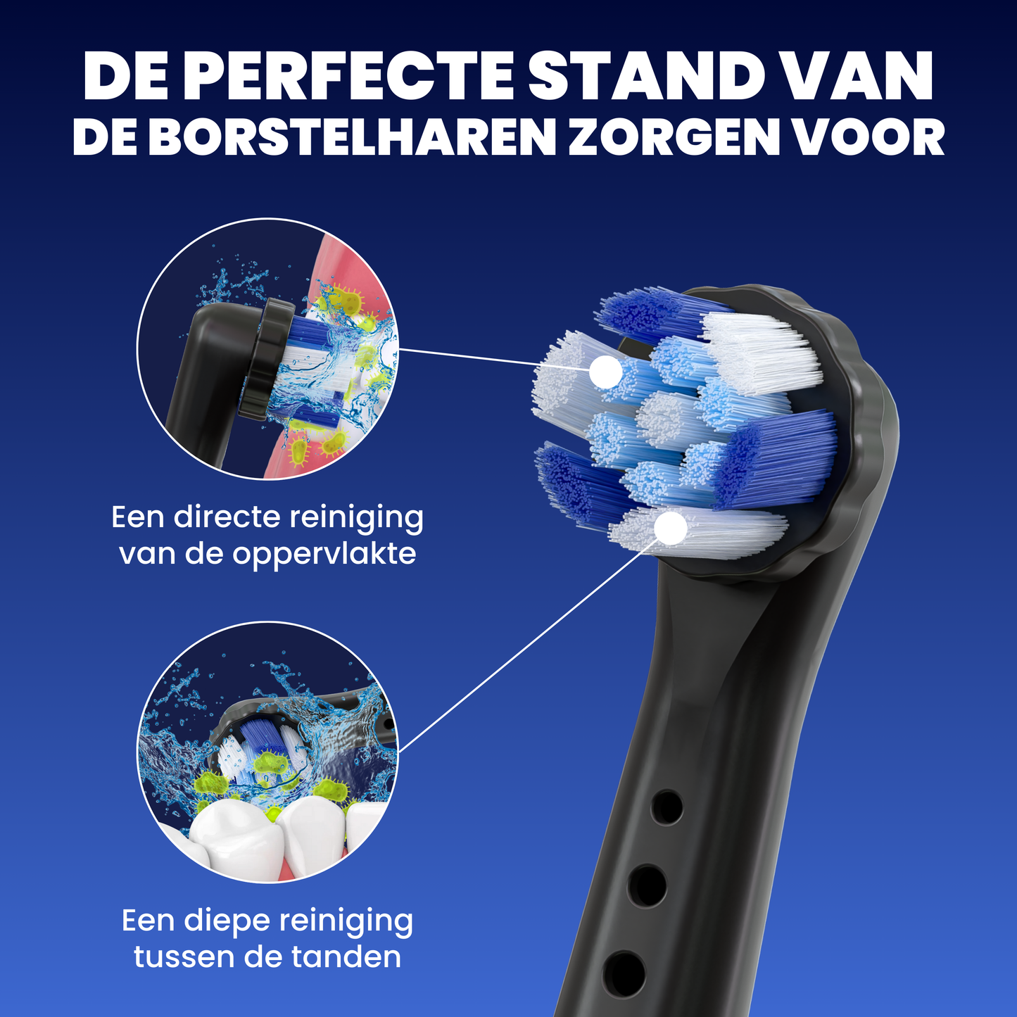 Opzetborstels geschikt voor Oral B iO tandenborstels - Schuine Borstelharen - Zwart - 24 Stuks