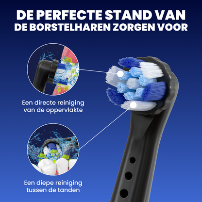 Opzetborstels geschikt voor Oral B iO tandenborstels - Schuine Borstelharen - Zwart - 24 Stuks