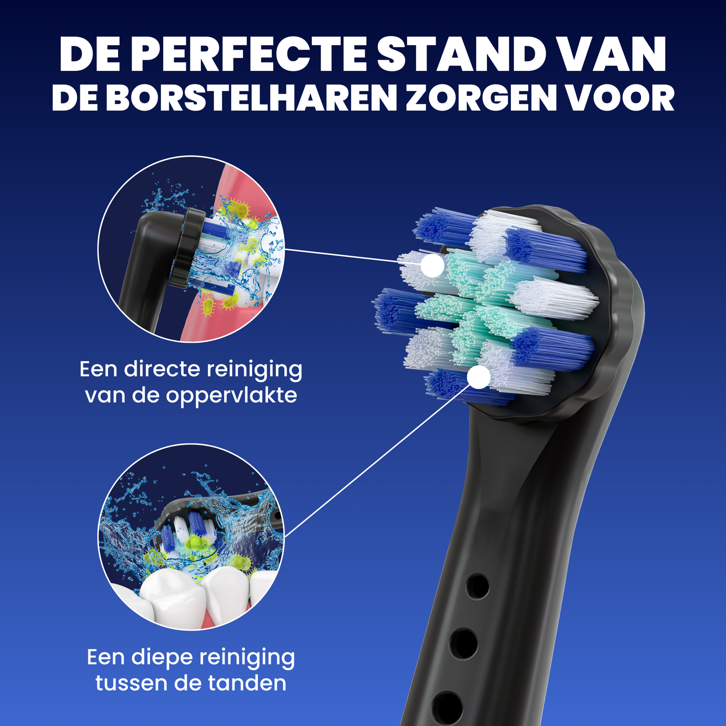 Opzetborstels geschikt voor Oral B iO tandenborstels - Zachte Borstelharen - Zwart - 8 Stuks