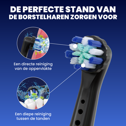 Opzetborstels geschikt voor Oral B iO tandenborstels - Zachte Borstelharen - Zwart - 8 Stuks