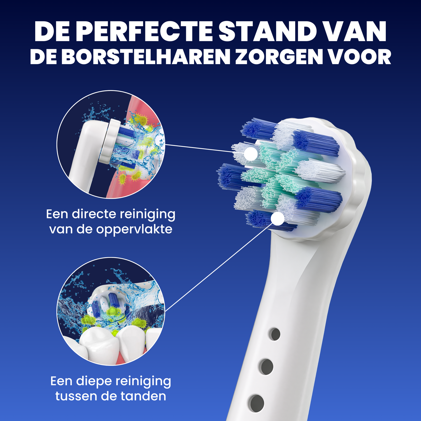 Opzetborstels geschikt voor Oral B iO tandenborstels - Zachte Borstelharen - Wit - 16 Stuks